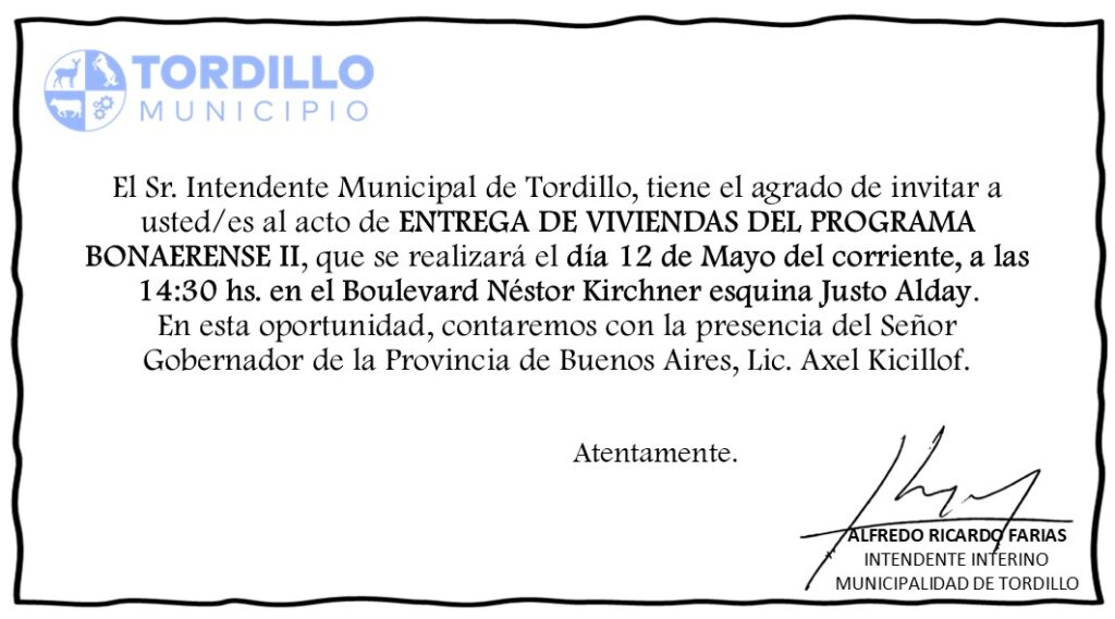 #Viviendas | AXEL KICILLOF ESTARÁ PRESENTE EN ACTO DE ENTREGA EN TORDILLO